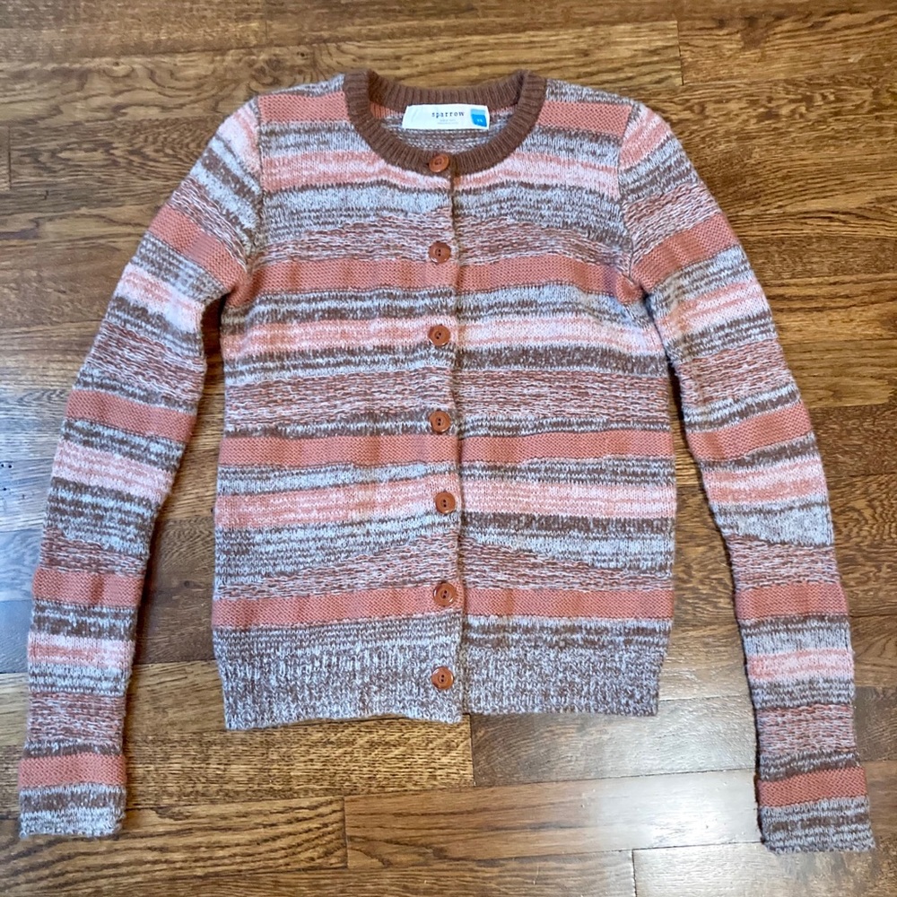 Sparrow Anthropologie peach cardigan sweater